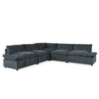 Jewel 115.5" Modular Deep Gray Sectional Sofa with Storage &