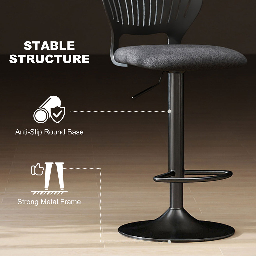 Carter Modern Adjustable and Swivel Seat Counter/Bar Height Stools-Set of 2-Black