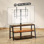 Bay TV Stand with Mount and Power Outlet, Swivel TV Stand Mount with LED Lights for 32-70 Inch TVs for Living Room, Bedroom