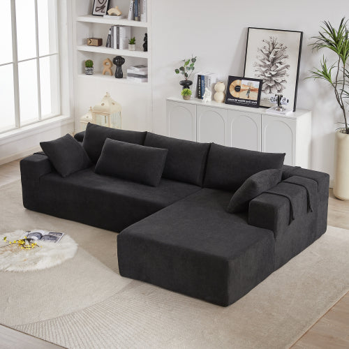 Antoni 108" Modern Modular L‑Shaped Sectional Sofa with Reversible Chaise – Chenille Upholstery