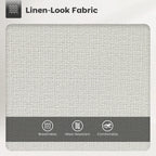 Reece 26" Counter Height Barstools Set of 2, Upholstered Swivel Bar Stools with Backrests and Armrests, Cream White