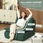 ANDRE Lounger Floor Chair with Single Piece Ultra High-Density Foam, Armless Floor Chair for Living Room, Bedroom, Home Office, Green
