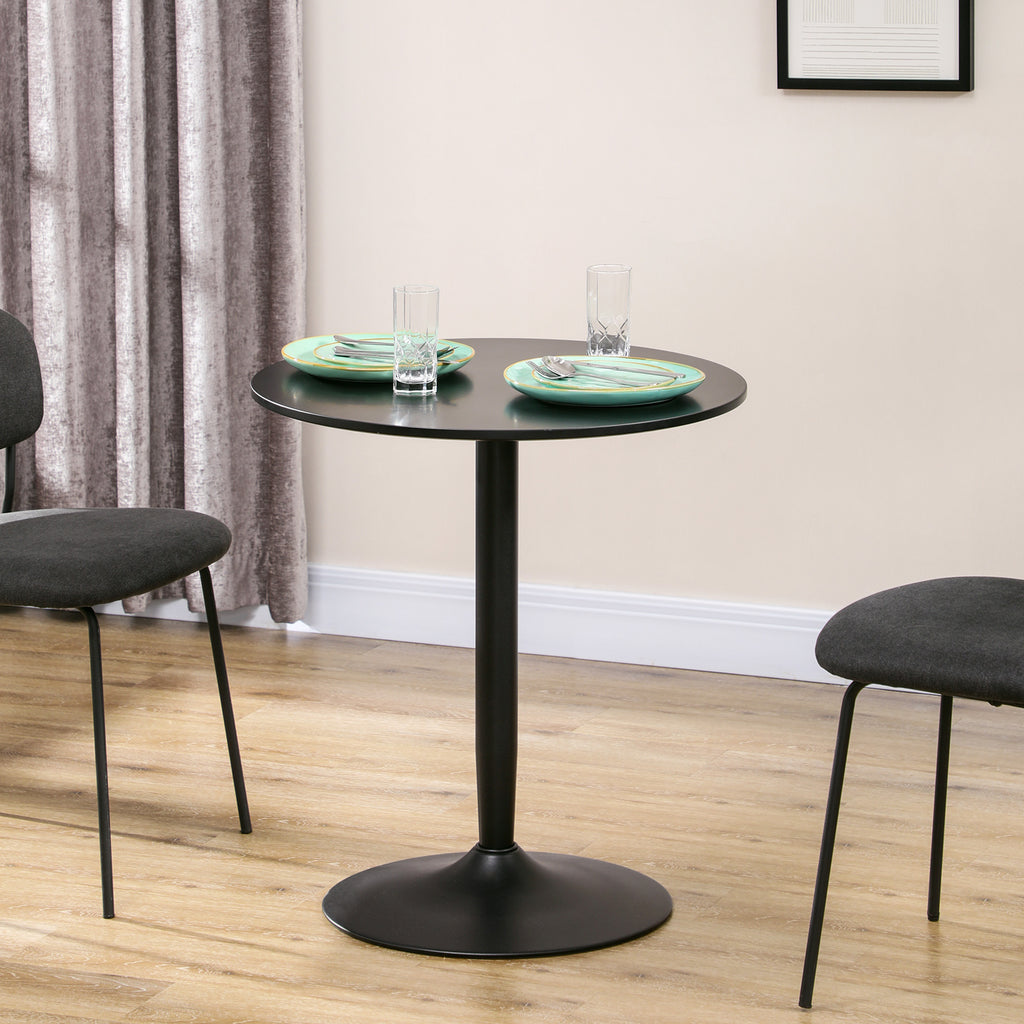  Round Dining Table with Steel Base for Living Room