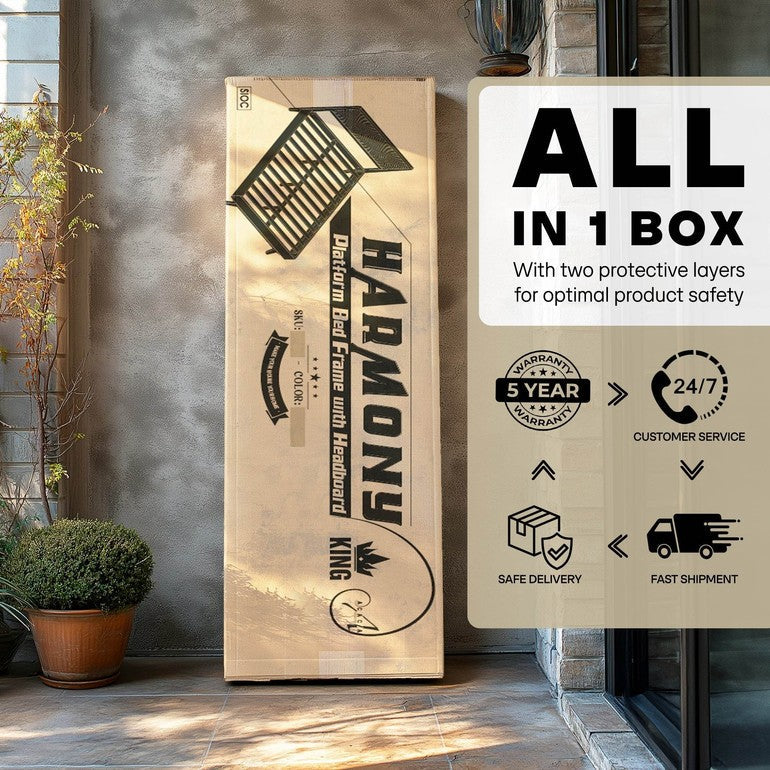 Slother Harmony Platform Bed Frame with Headboard