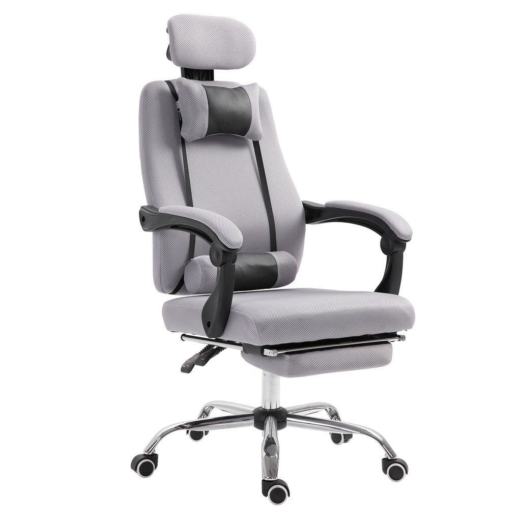 Brady Ergonomic Executive High Back Office Chair with Footrest,Lumbar Support,Grey