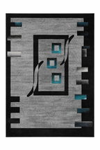 Antonio Modern Gray & Teal Geometric Area Rug 8x10 | Non-Slip Large Living Room Rug | Boho Teal Gray Floor Rug