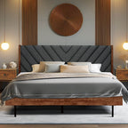Platform bed frame Solid wood and Upholstered
