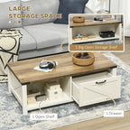 Lowen Industrial Coffee Table Side End Table with Drawer