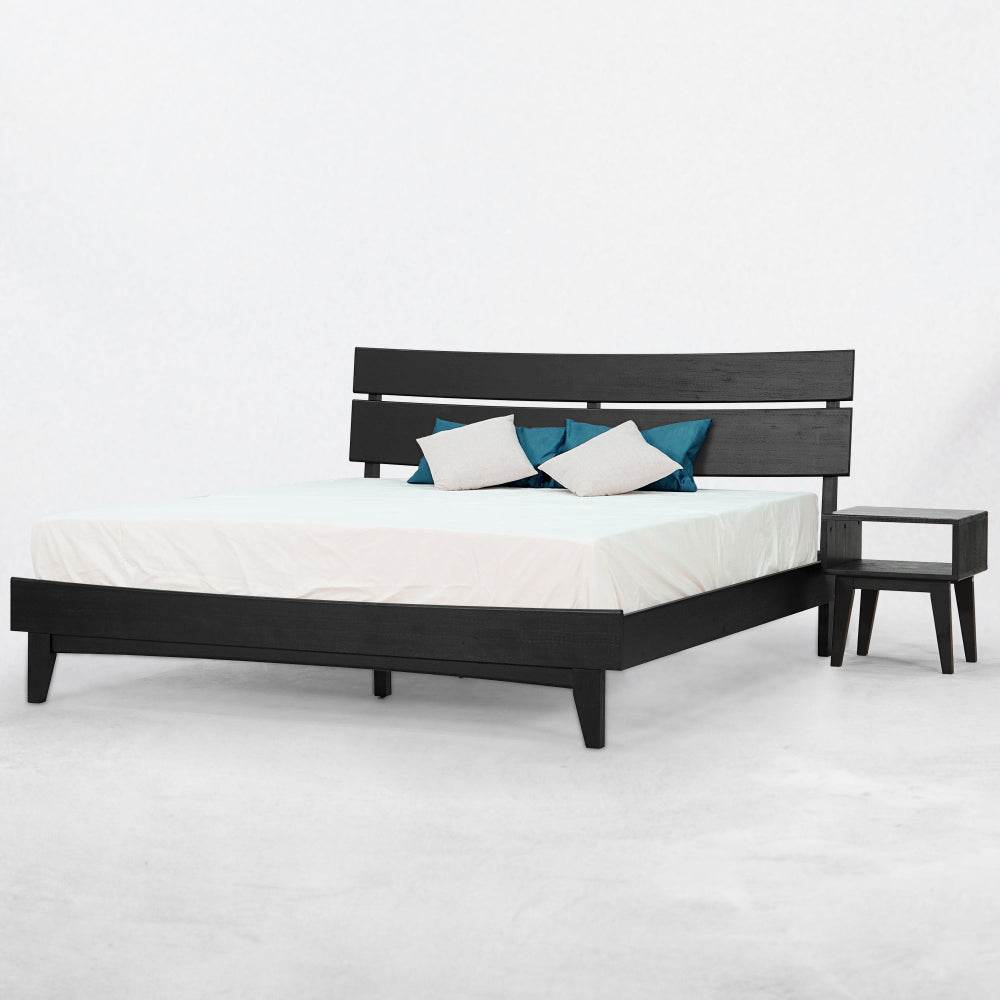 Slother Aurora Solid Wood Bed Frame and Matching Nightstand Bedroom Set