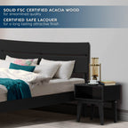Slother-Aurora Solid Wood Bed Frame and Matching Nightstand Bedroom Set