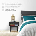 Slother-Aurora Solid Wood Bed Frame and Matching Nightstand Bedroom Set