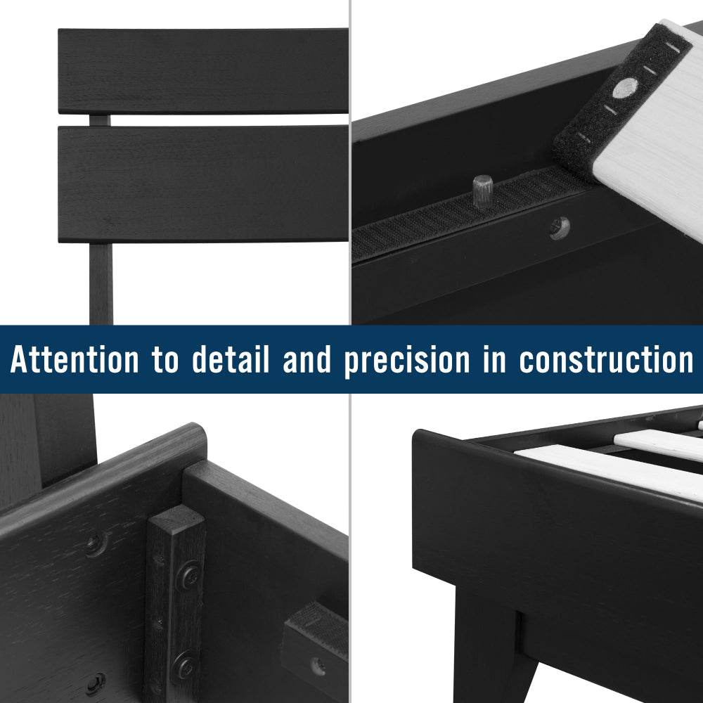 Slother-Aurora Solid Wood Bed Frame and Matching Nightstand Bedroom Set