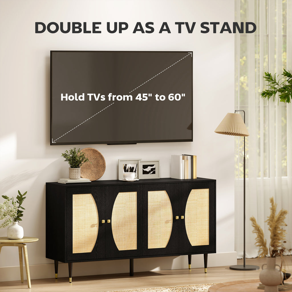 Boho Storage Cabinet with Adjustable Shelves