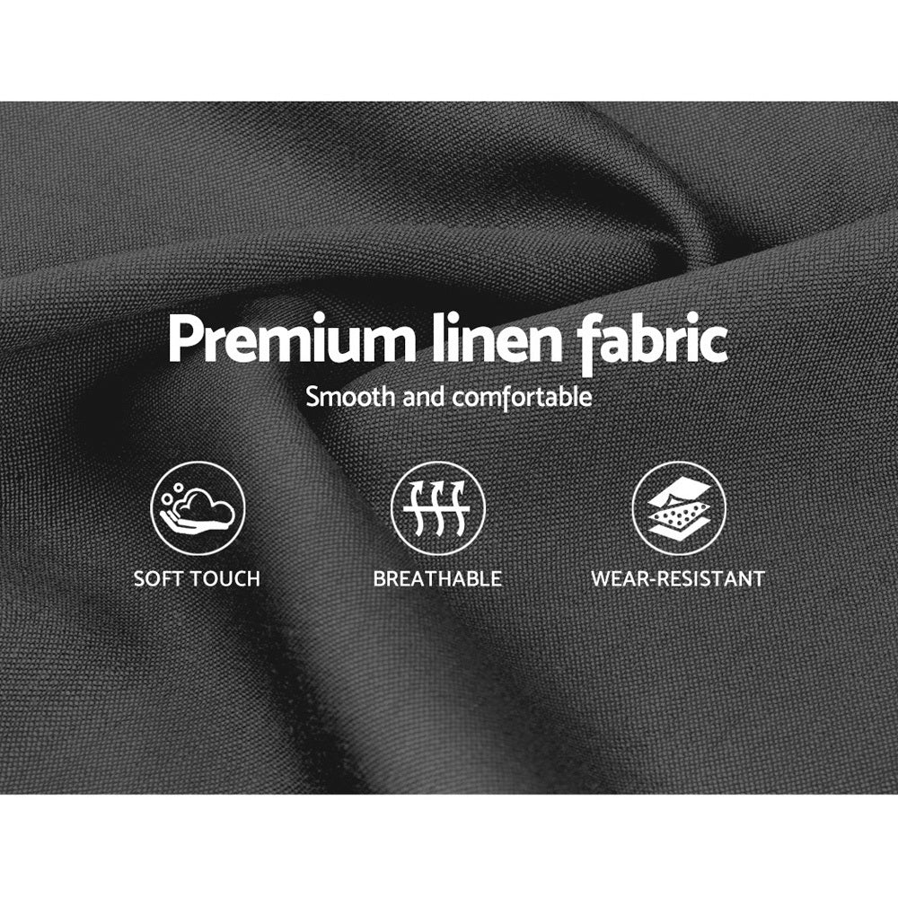 Russo Bed Frame Fabric with Lift Storage - Charcoal Queen