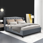 Artiss Pier Bed Frame Fabric - Grey Double/Full