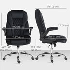 Hayden Executive Office Chair, Desk Chair with Flip-up Armrest, Diamond Fabric Computer Chair Office, Black