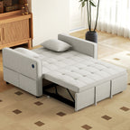 Ari 3 in 1 Convertible Sofa Bed with Adjustable Backrest and USB Ports-Beige