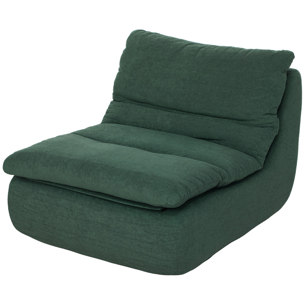 ANDRE Lounger Floor Chair with Single Piece Ultra High-Density Foam, Armless Floor Chair for Living Room, Bedroom, Home Office, Green