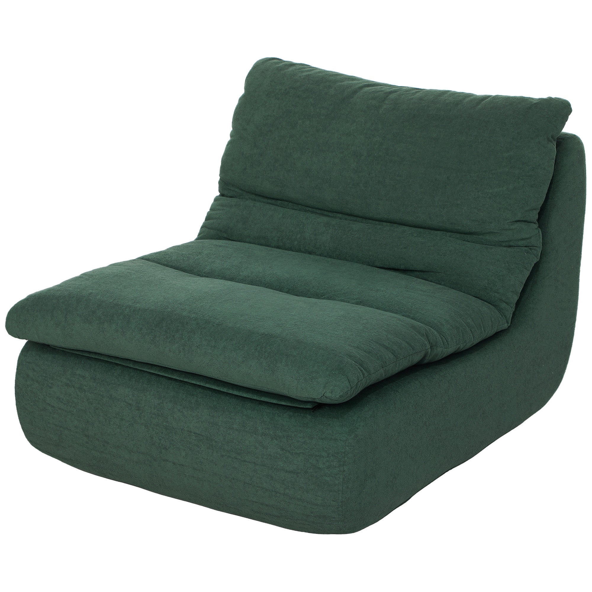 ANDRE Lounger Floor Chair with Single Piece Ultra High-Density Foam, Armless Floor Chair for Living Room, Bedroom, Home Office, Green