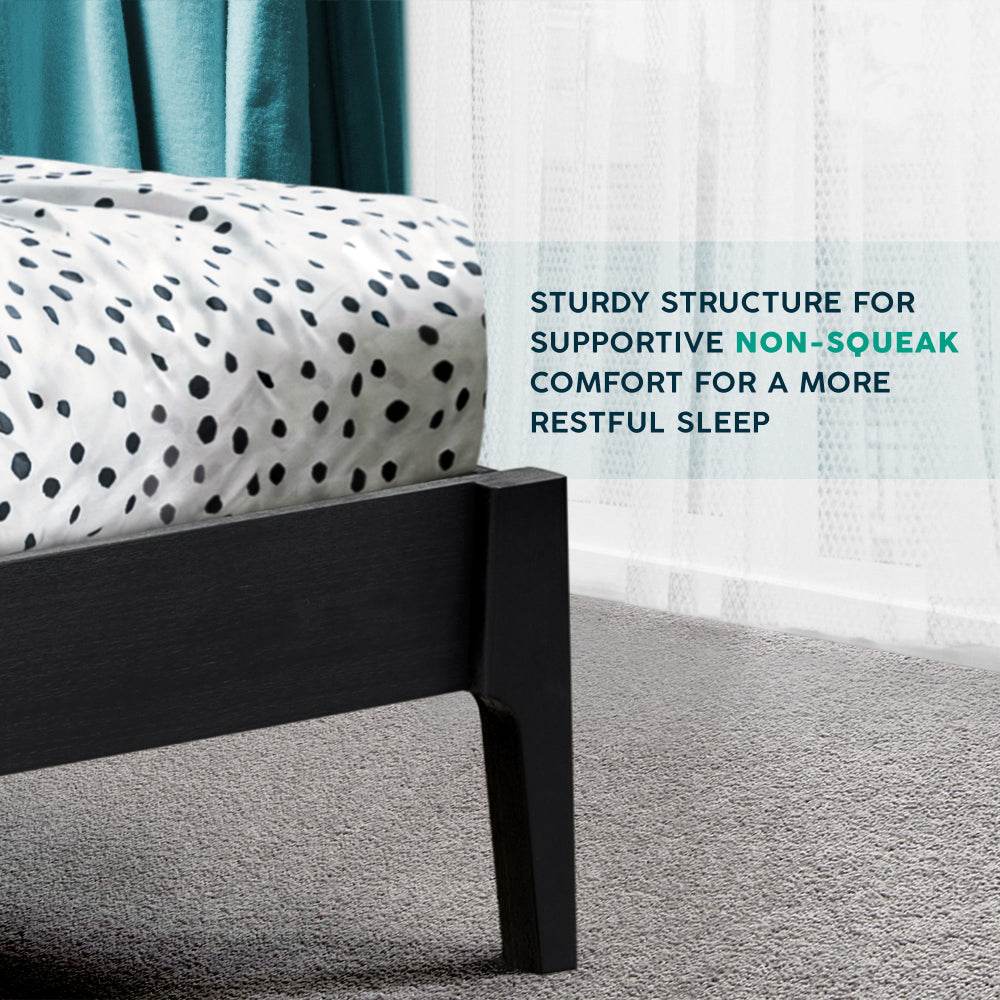 Slother Emery Solid Wood Bed Frame & Nightstand Bedroom Set