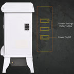 Clover electric fireplace heater with realistic flame effect and modern indoor heating design