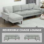 Elliott Modern Reversible Sectional with Changeable Chaise Lounge-Grey