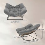 Hadley Indoor and Outdoor Oversized Papasan-Rocking Egg Chair-Grey