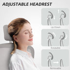 Owen Ergonomic Mesh Office Chair, High Back Desk Chair with Rotatable Headrest, Flip-Up Armrests, Lumbar Support, Grey