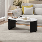 Modern Marble-Effect Living Room Table 