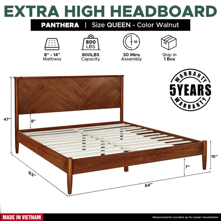 Slother-Panthera Platform Bed Frame With Headboard