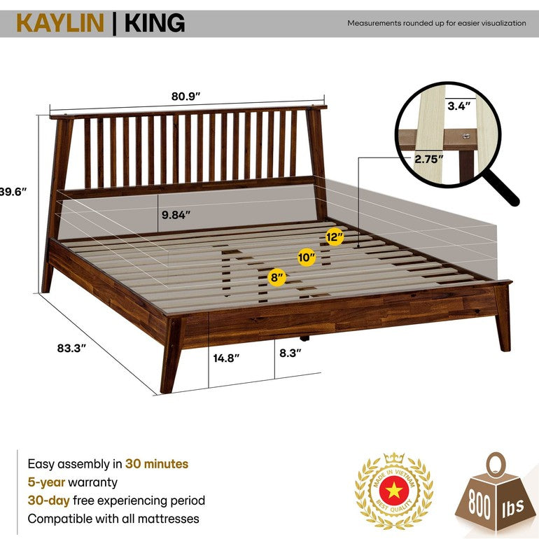 Slother Kaylin Solid Wood Bed Frame