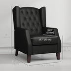 RAYA Faux Leather Armchair, Modern Accent Chair with Thick Padding for Living Room, Bedroom, Home Office, Black