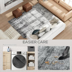 Cassidy 6x9 Modern Machine Washable and Non-Slip Area Rug-Grey