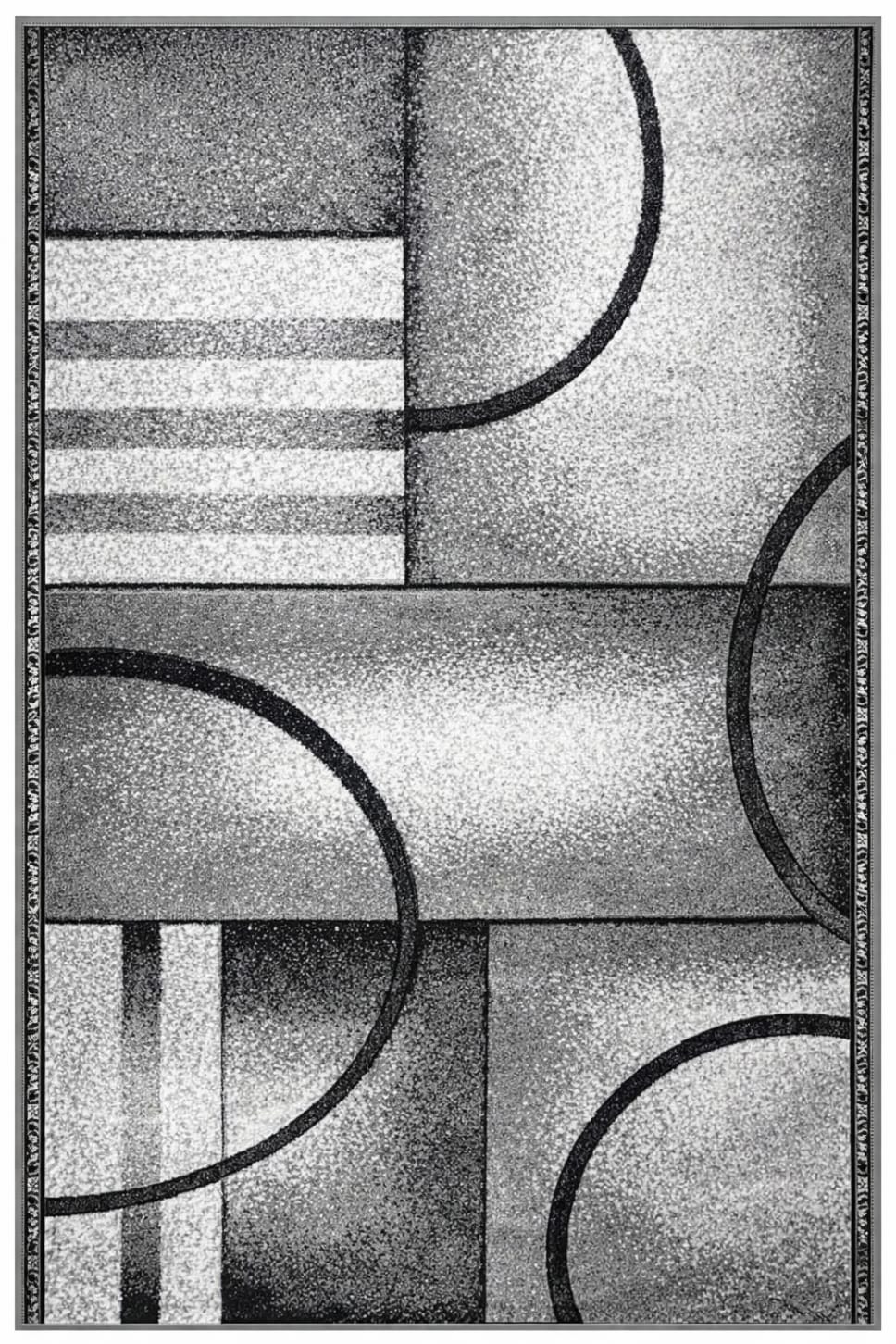 Dani Modern Geometric Grey/Black Shades Area Rug—5ft x 7ft