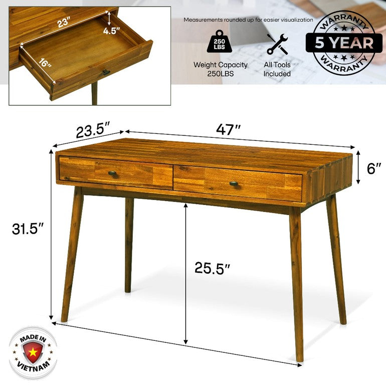 Solid wood office desk