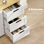 Vesper Buffet Cabinet with Soft-Close Doors, Modern Sideboard with 3 Drawers for Living Room, Kitchen, Dining Room, White