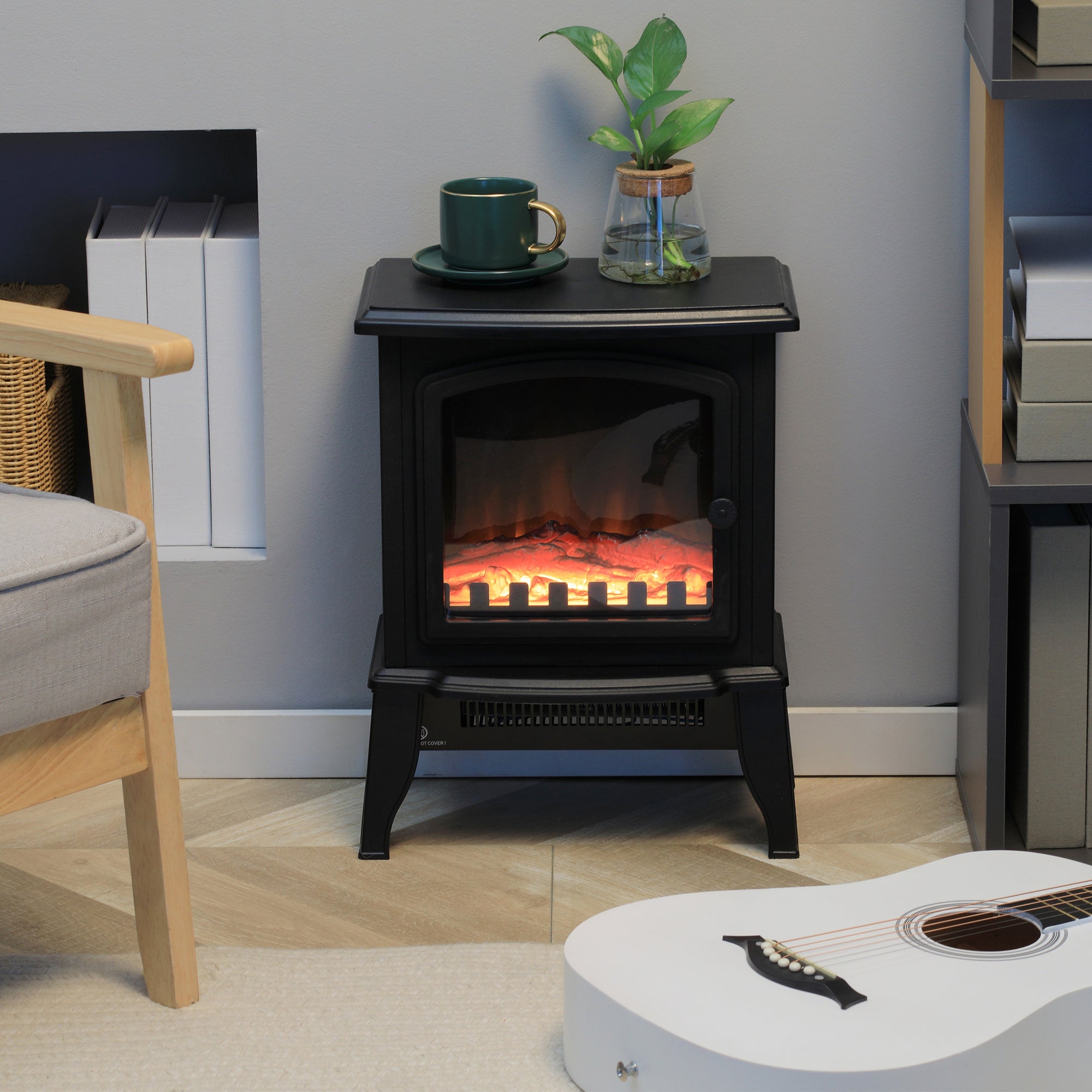Clover Electric Fireplace Heater Freestanding Fireplace Stove 