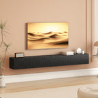 Fluted Flip-Down Doors Cable Hole Black