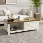 Lowen Industrial Coffee Table Side End Table with Drawer