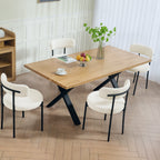 Cruz 4 Pieces Kitchen Chairs, Modern Dining Chairs w/ Corduroy Upholstery and Steel Legs for Living Room, Beige