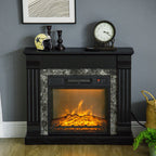 Easton electric fireplace mantel with glowing flame effect and elegant design, perfect for indoor warmth and comfort.