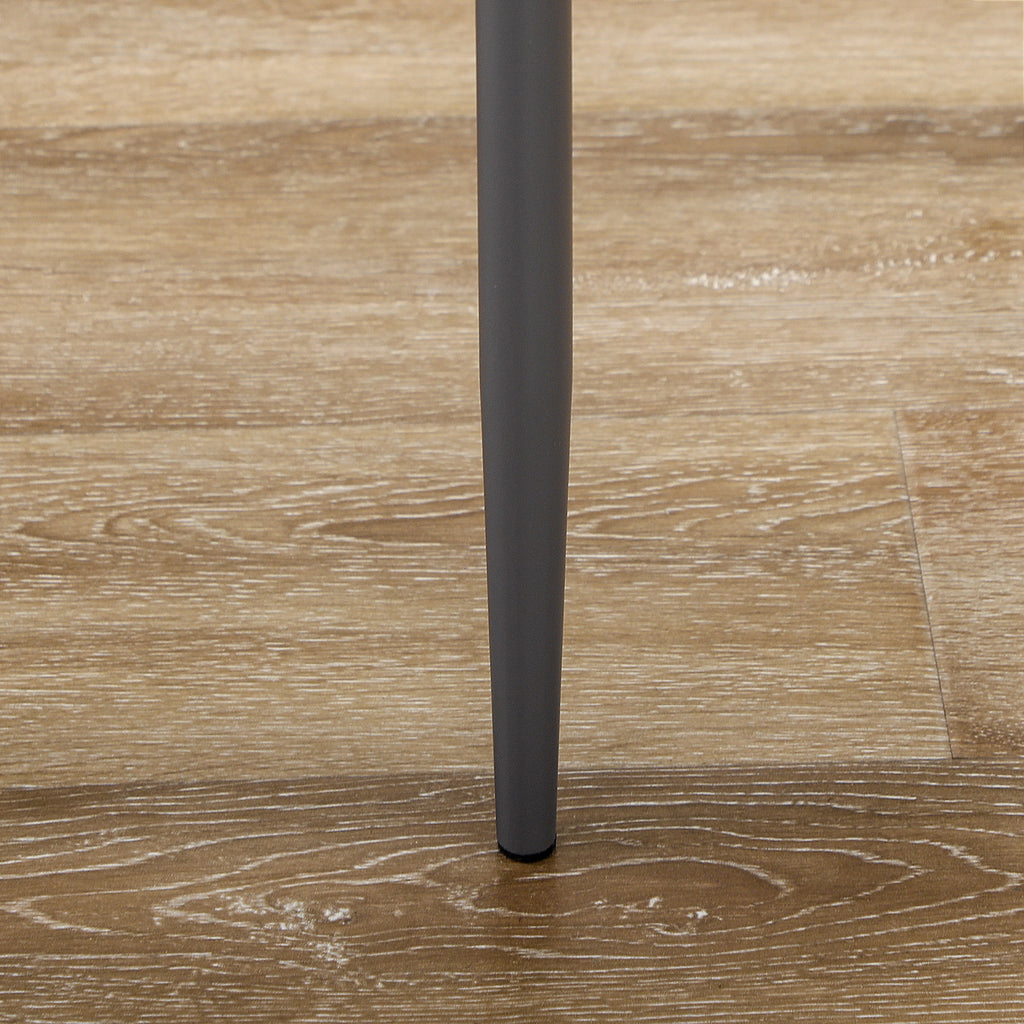 Zaya 5-Piece Rectangular Glass Kitchen Table and Chairs with Metal Frame and Faux Leather Upholstery for Dining Room, Grey