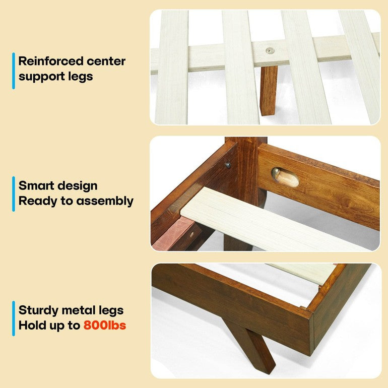 Slother Harmony Platform Bed Frame with Headboard