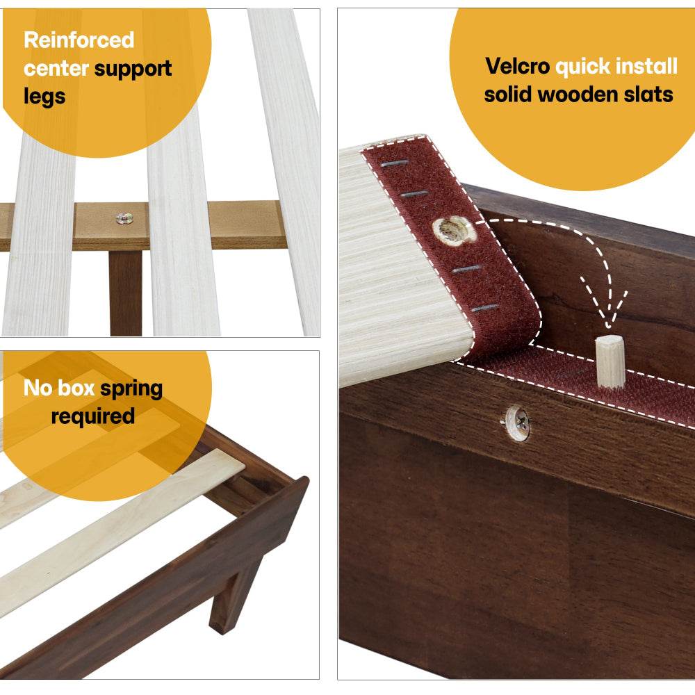 Aubrey Deluxe Wood Platform Bed Frame