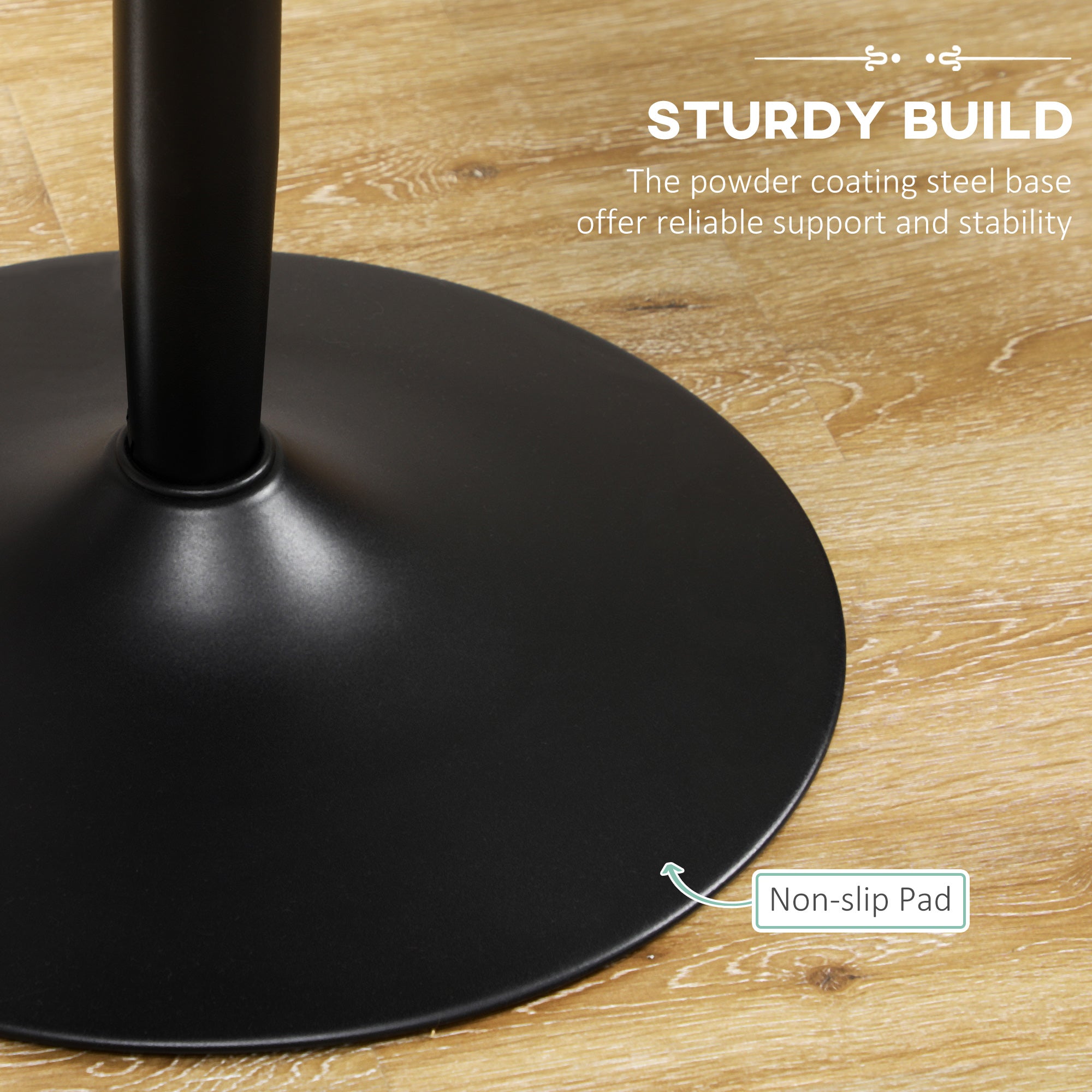  Round Dining Table with Steel Base for Living Room