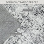 Cassidy 6x9 Modern Machine Washable and Non-Slip Area Rug-Grey