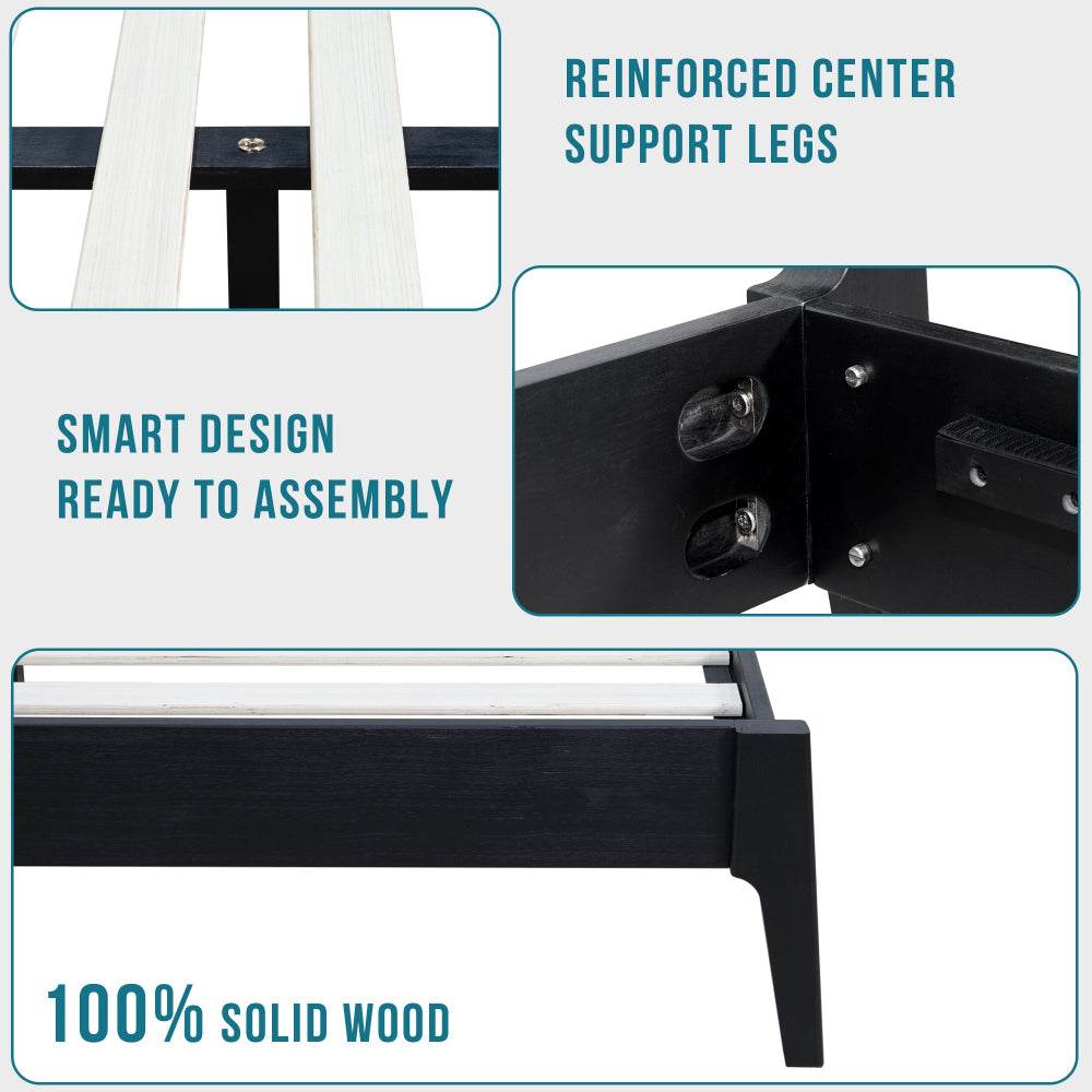 SLOTHN Callisto Deluxe Solid Wood Bed Frame