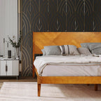 Solid wood bed frame