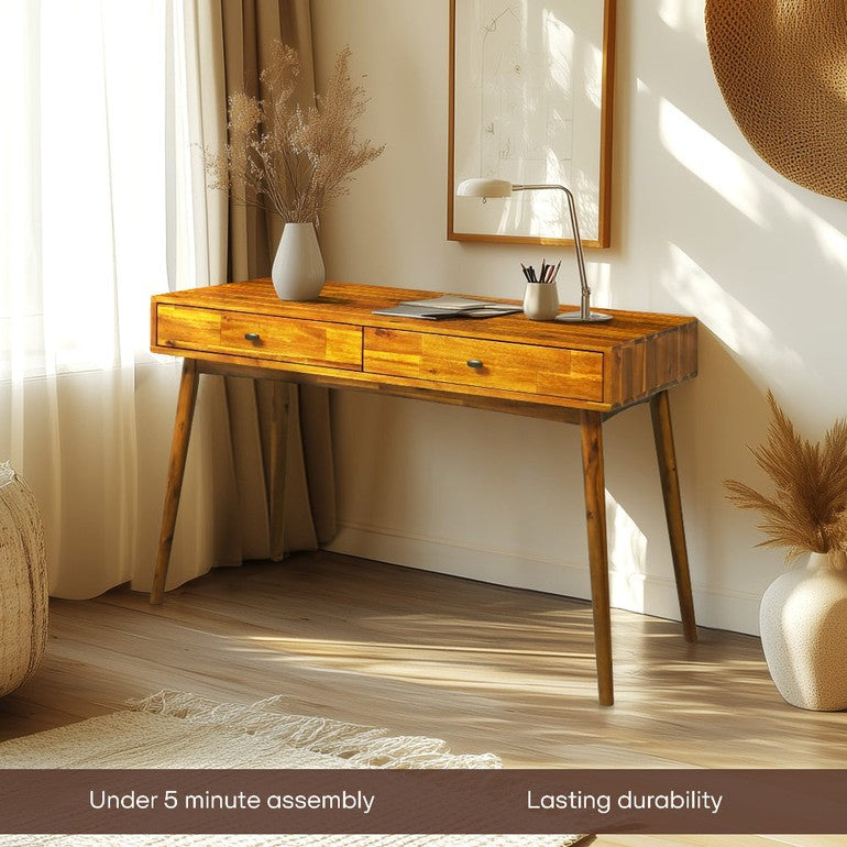 Slother Lagom 48" Solid Wood Work Desk with Drawers