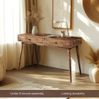 Slother Lagom 48" Solid Wood Work Desk with Drawers